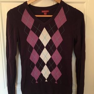 Purple argyle sweater, Target XS